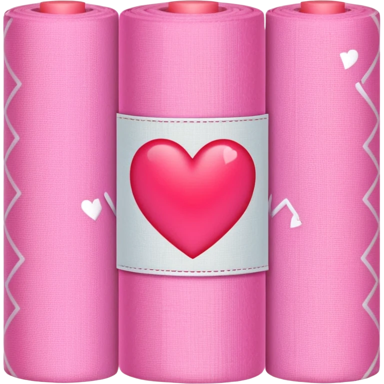 pink roll of fabric with heart pattern, smart fabric, high-tech textile emoji