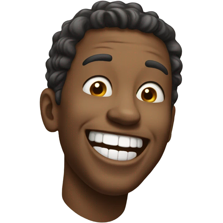 realistic portrait of a male laughing emoji