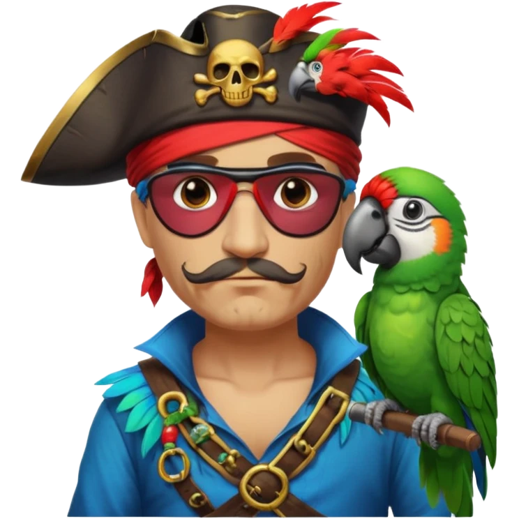 pirate and parrot emoji