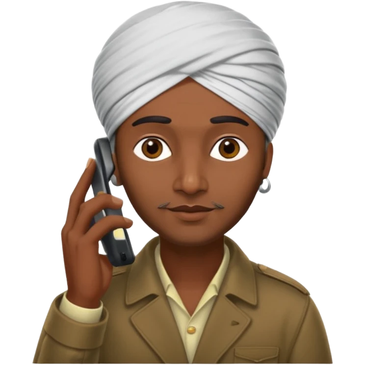 generate an indian cab driver calling on mobile emoji