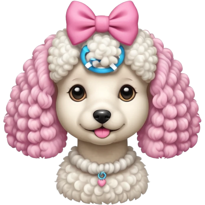 Poodle de laço Rosa emoji