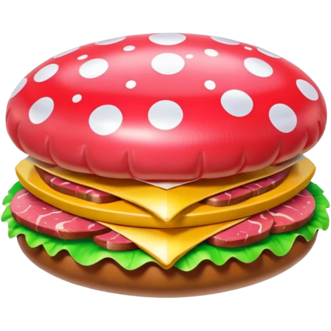   jeff koons style SPAM meat mushroom inflatable art emoji