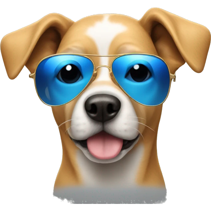 Dog with blue sunglasses  emoji