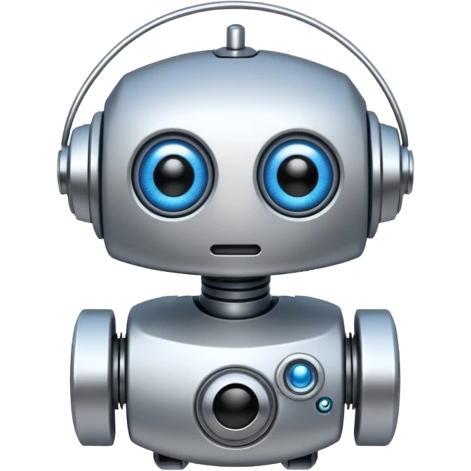 Make a tiny robot with one blue iea emoji