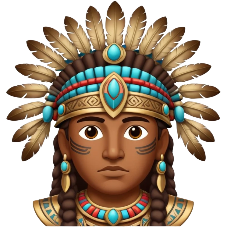 Ancient Toltec warrior with ornate headdress emoji