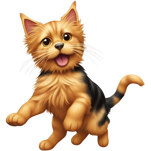 orange cat killing york dog emoji
