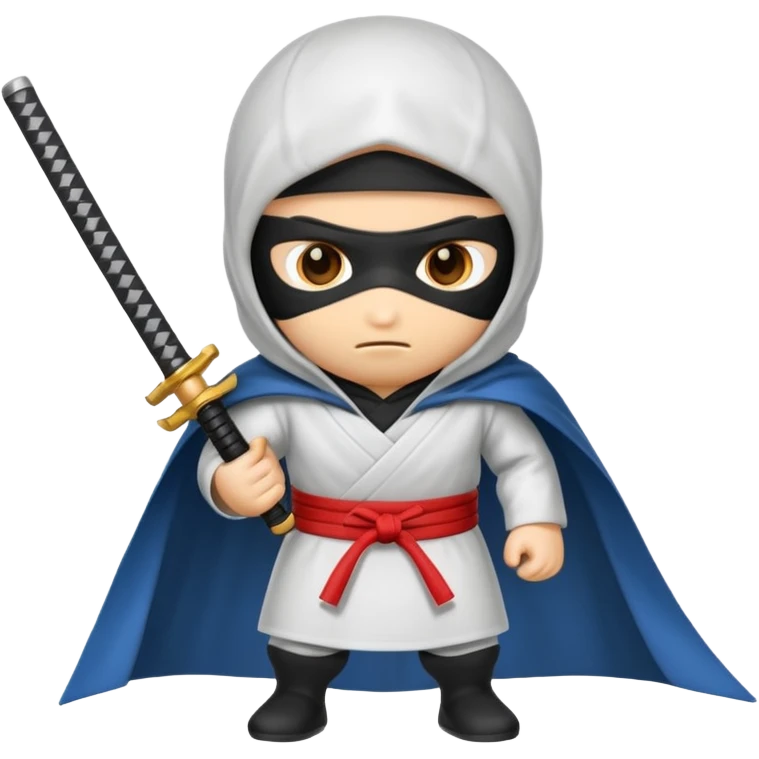 Emoji de ninja capa blanca y la espada  emoji