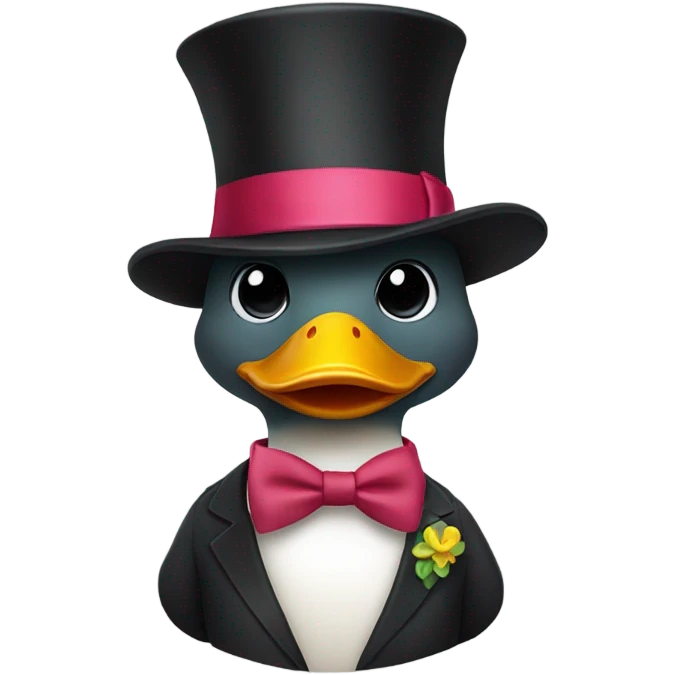 Duck wearing a costume emoji