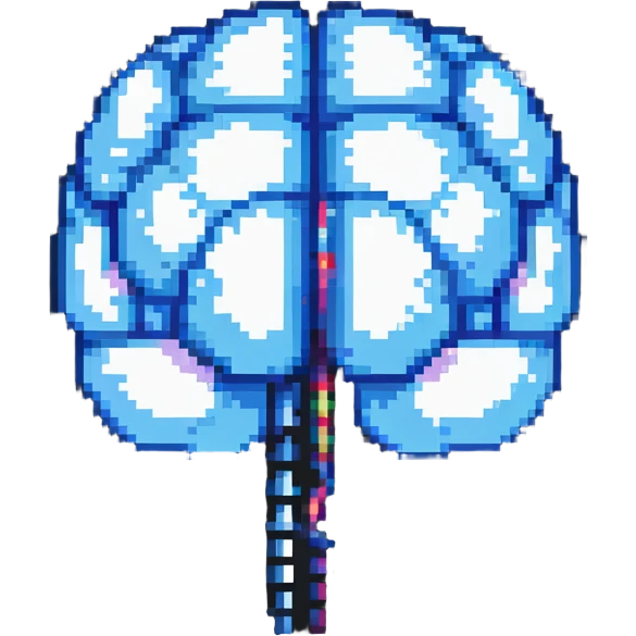 brain in pixel art style emoji