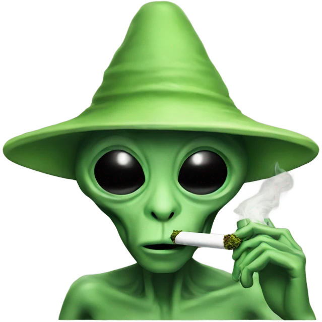 Alien smoking weed emoji