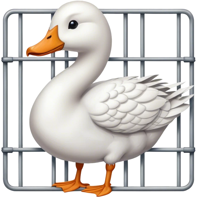 A plain white goose in jail emoji