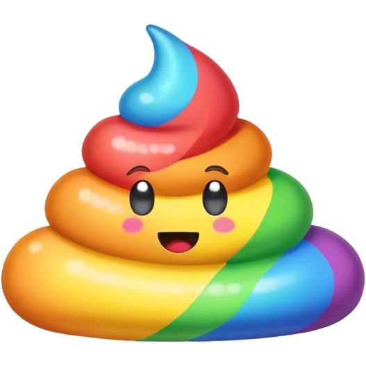 Rainbow poop emoji