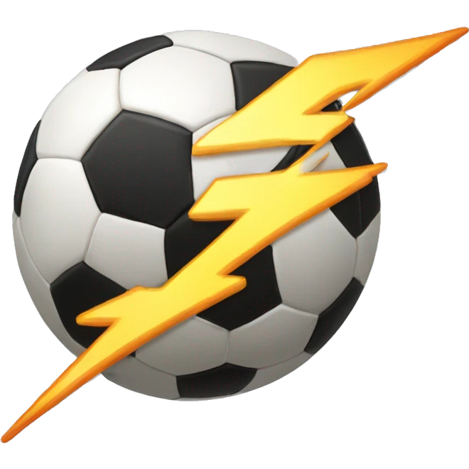 Soccer ball with a thunder emoji