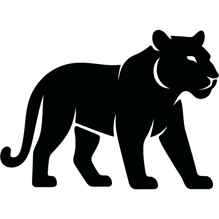 Tiger icon black silhouette emoji