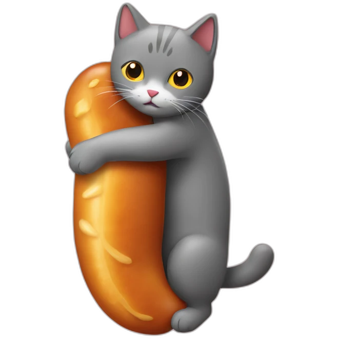 cat-hugging-a-giant-saussage emoji