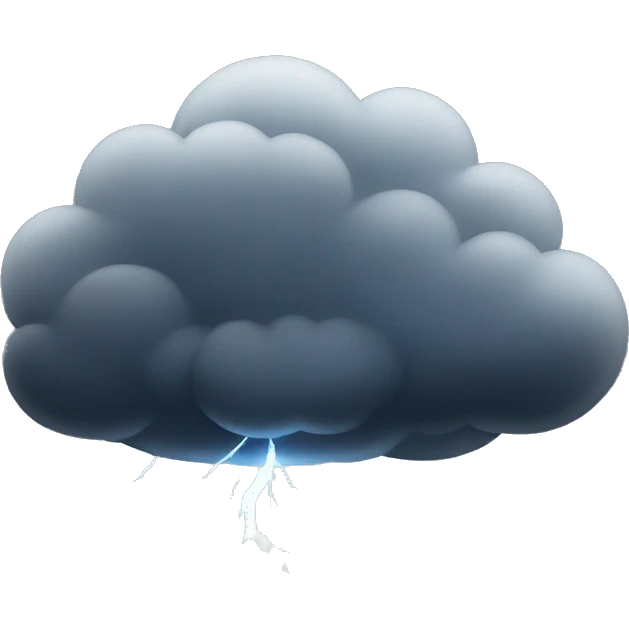 Dark cloud with thunder emoji