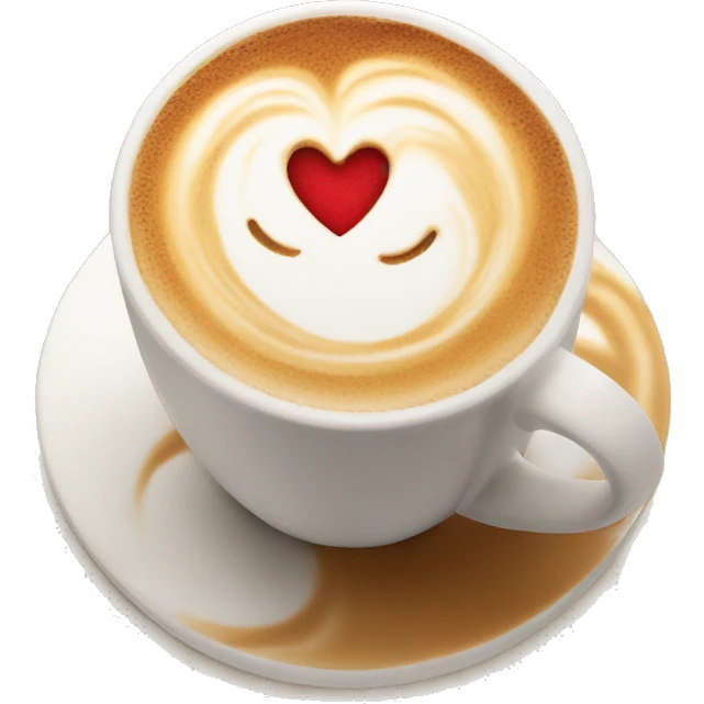 Latte with heart latte art emoji