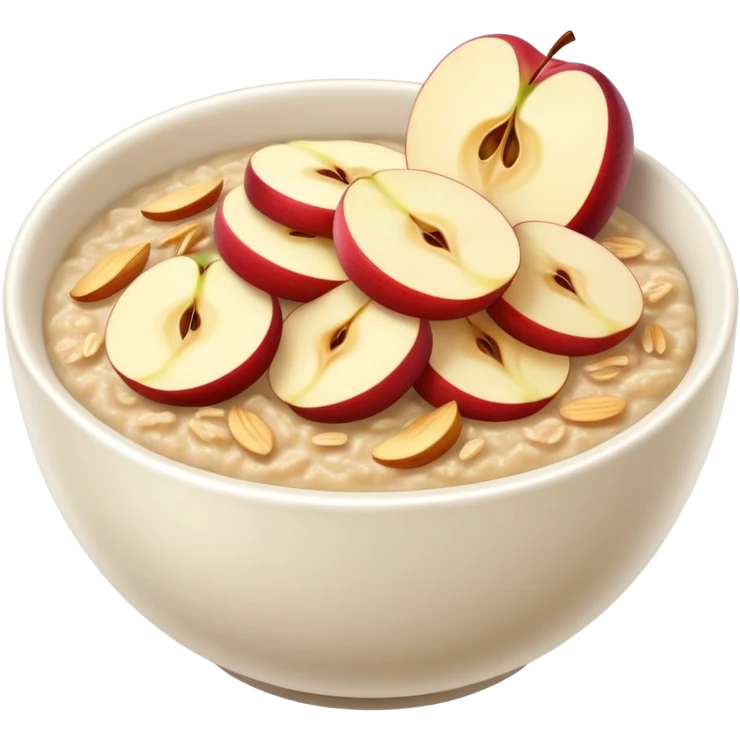 Happy oatmeal apple emoji