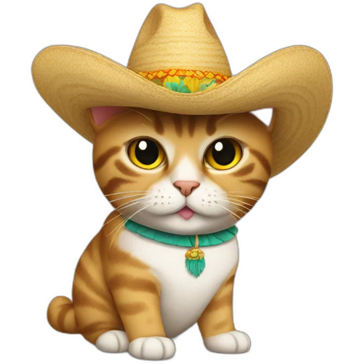 cat wearing sombrero emoji