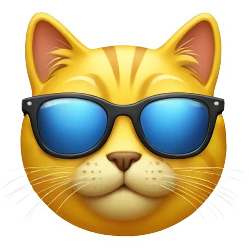 Yellow cat with sunglasses  emoji