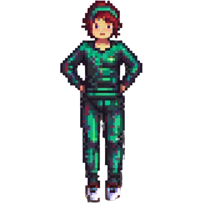 person doing a leg stretch, pixel art style emoji