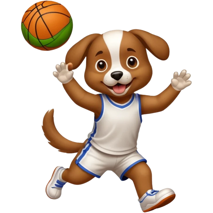 Dog playing basketball  emoji