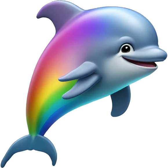 Delfin springt über Regenbogen  emoji