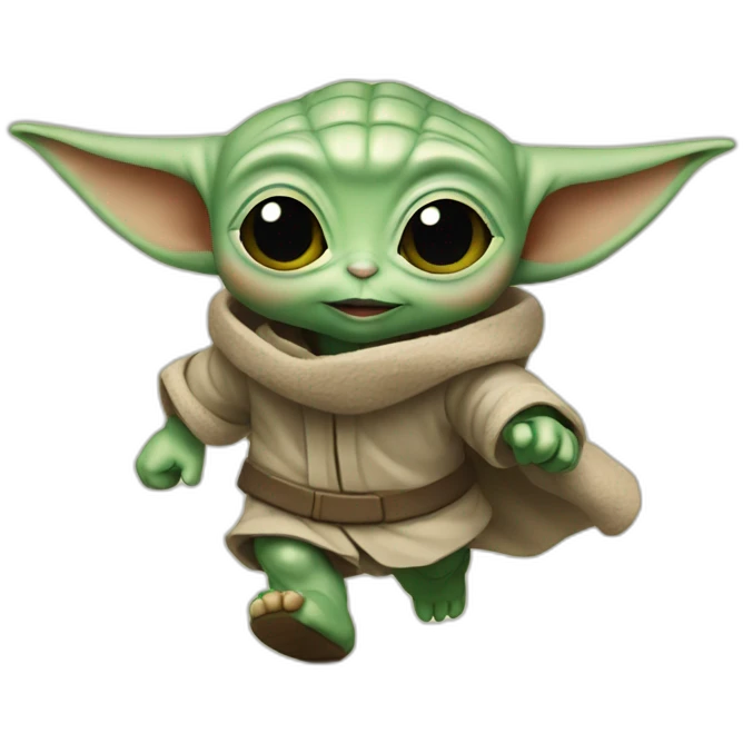Baby Yoda running emoji