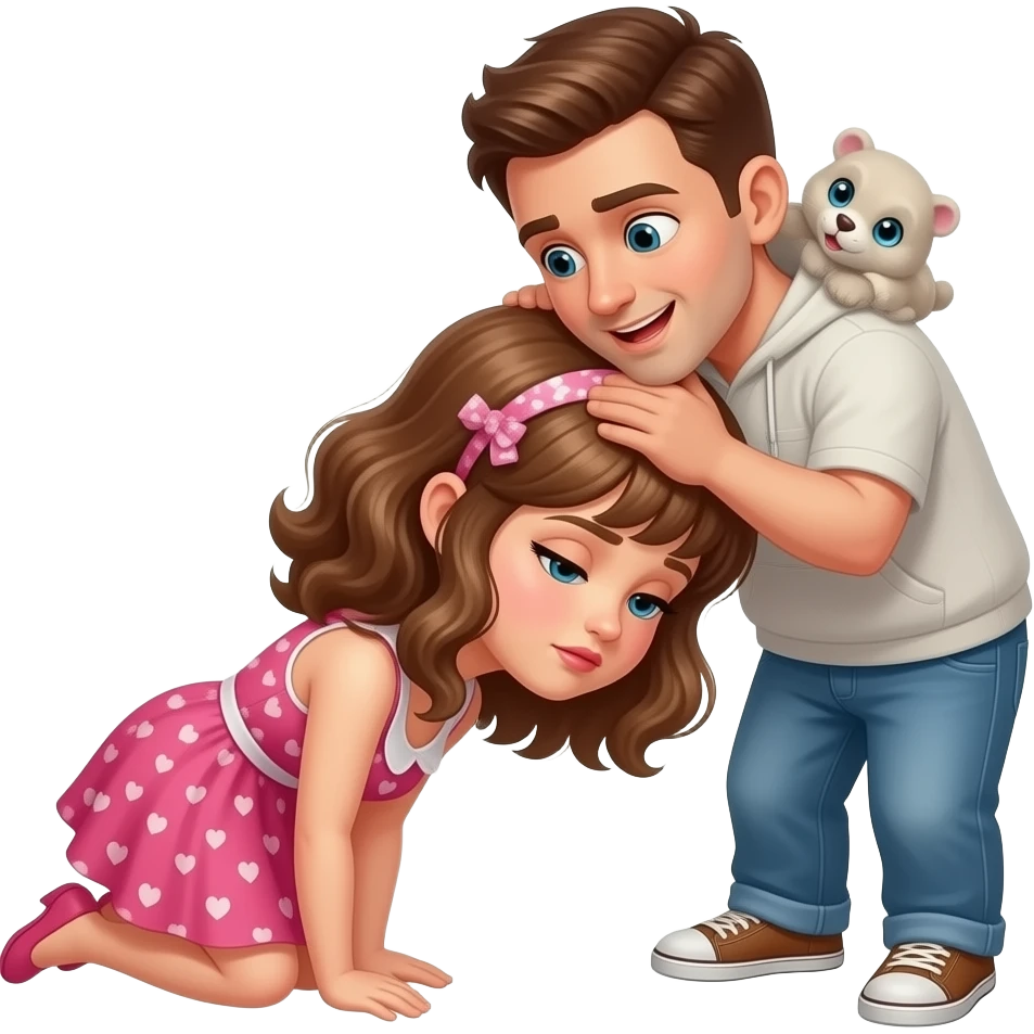 Guy choking girks neck while she k ess down emoji