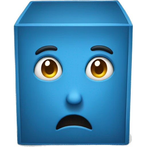Exclamatory mark inside of blue box emoji