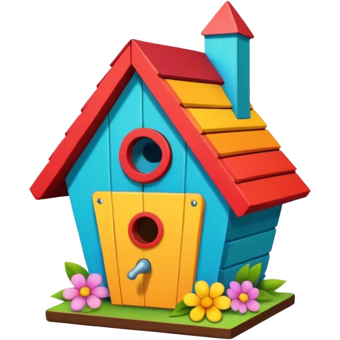 Birdhouse with flowers emoji
