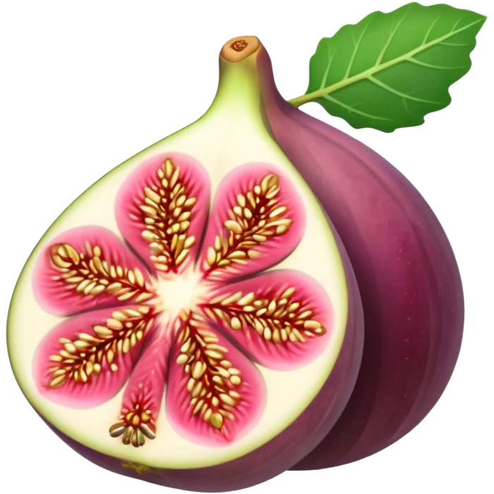 Please create a emoji of a cross-section of a fig with a small leaf emoji