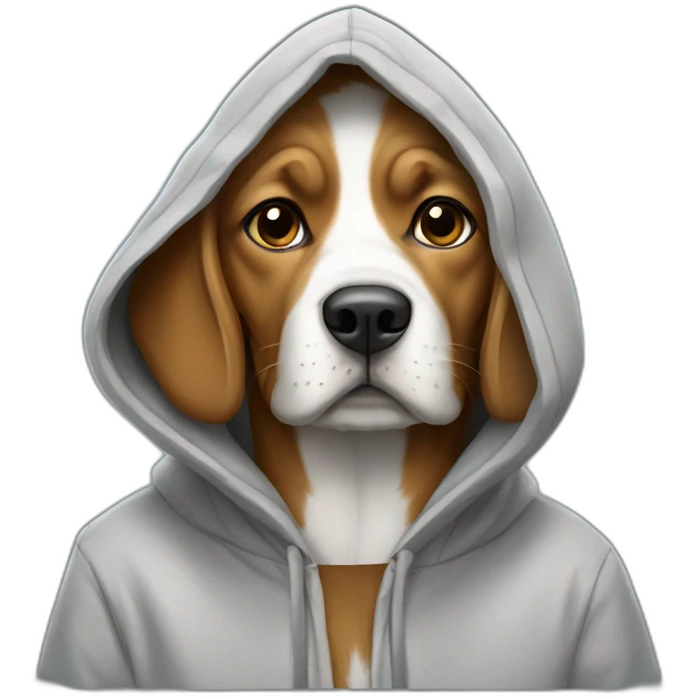 Dog wearing hoodie  emoji