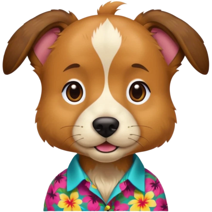 Dog – wearing colorful aloha shirt emoji