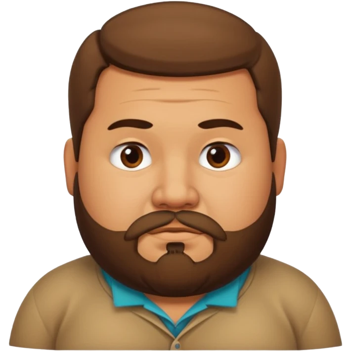 Chubby Mexican man with beard looking down  emoji