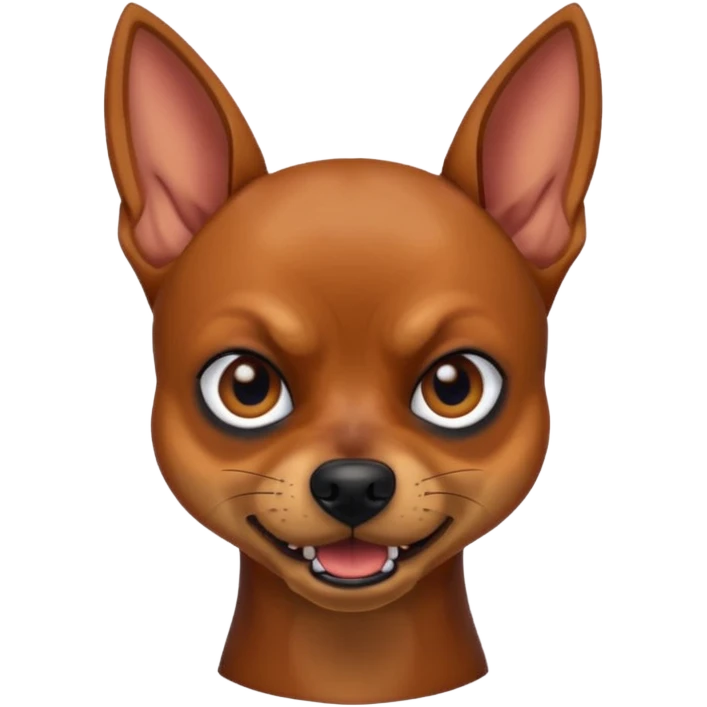 miniature pinscher dog looking mad emoji