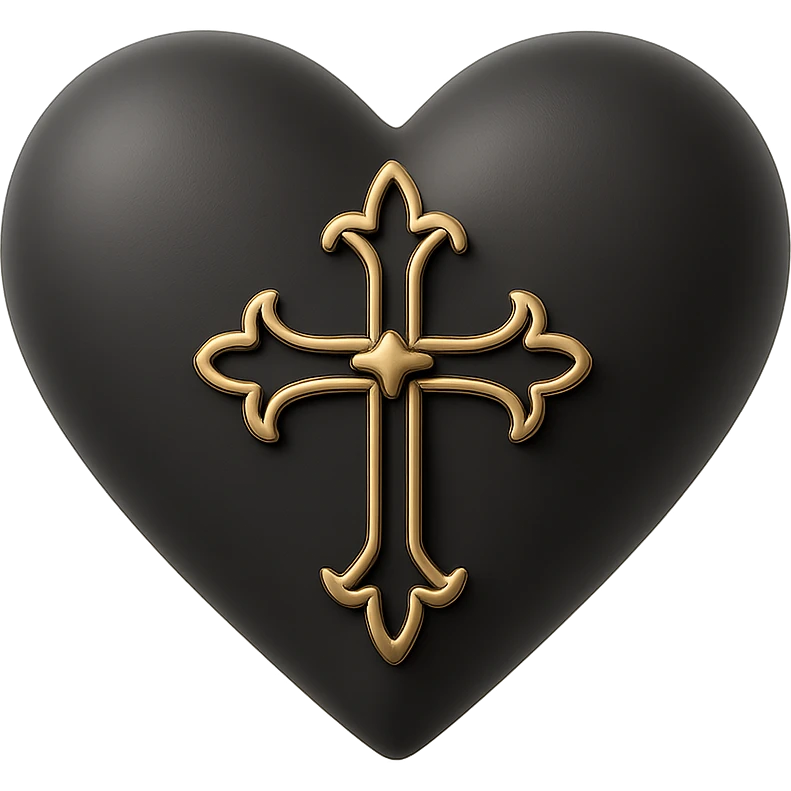 3d gothic heart
 emoji