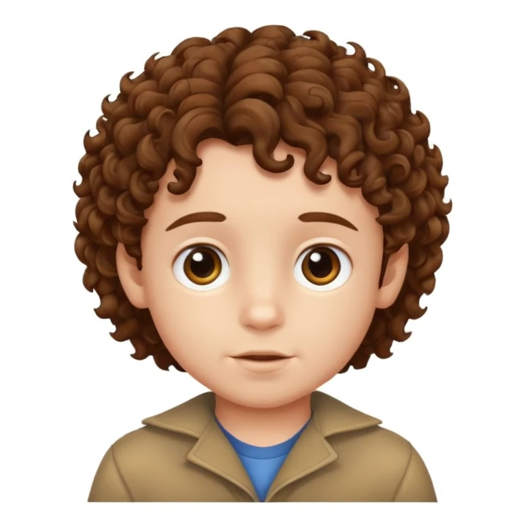 Child boy curly hair emoji
