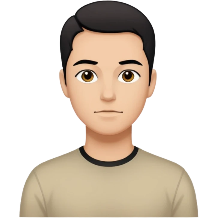 Create a stylized illustration of this person using the previously referenced comic style. Bold black outlines, flat colors, graphic novel look, neutral standing pose, consistent face proportions. emoji