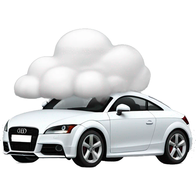 Thick cloud figure driving a audi TT car emoji