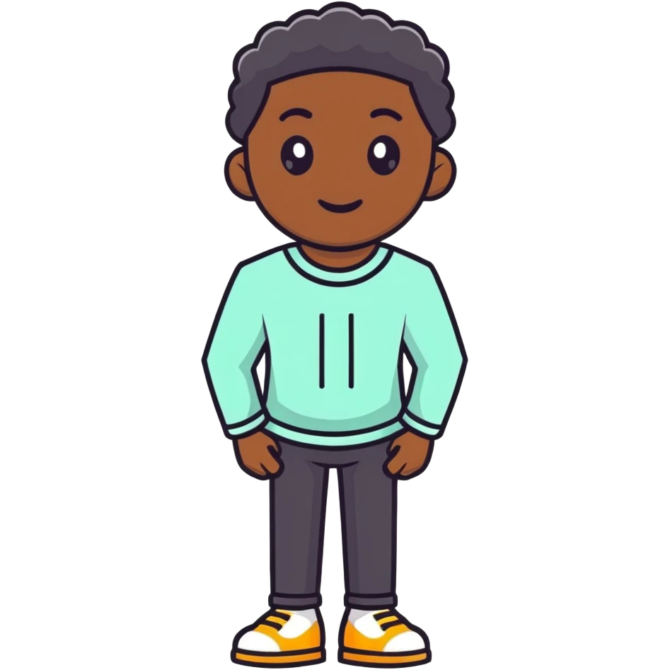 Black man with tv emoji