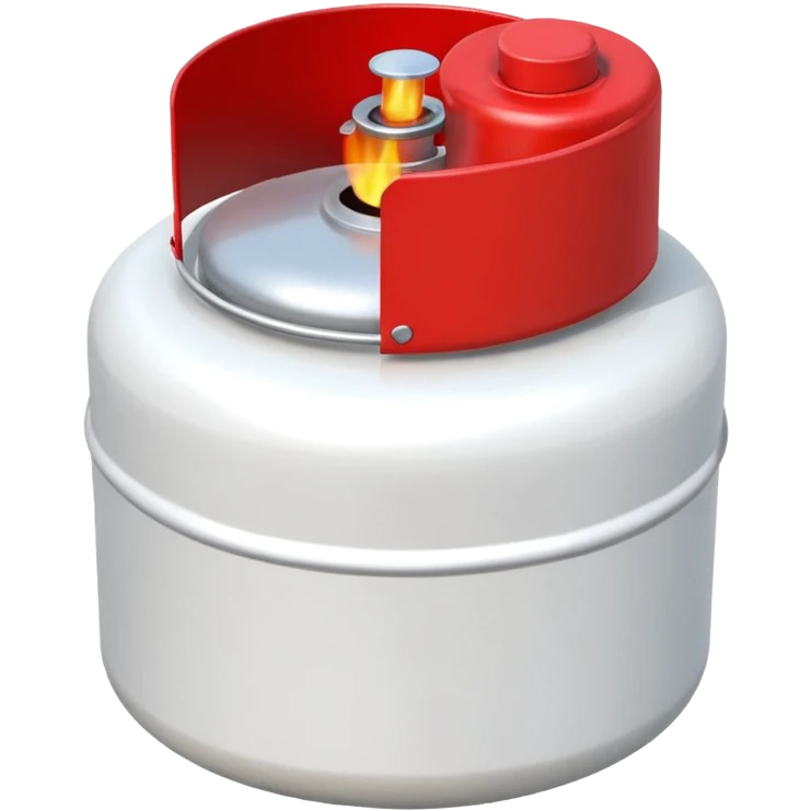 Create a size 420 propane tank emoji that is white with a red lid  emoji