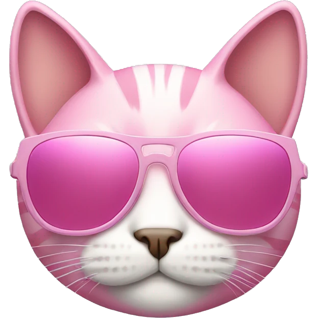 Pink cat with white sunglasses  emoji
