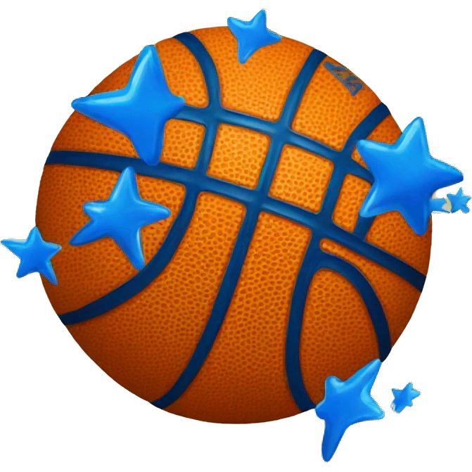 a basketball with 7 stars on top of it  emoji