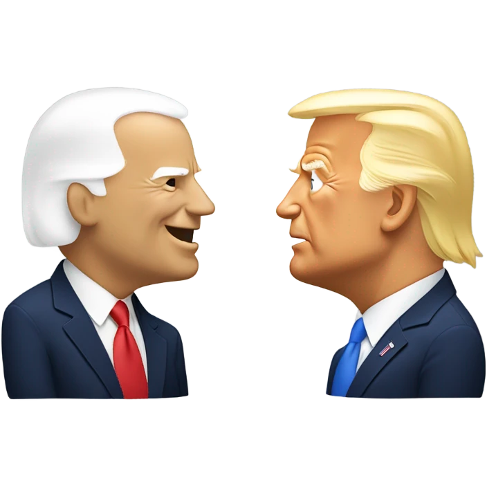 donald trump and joe biden facing each other emoji