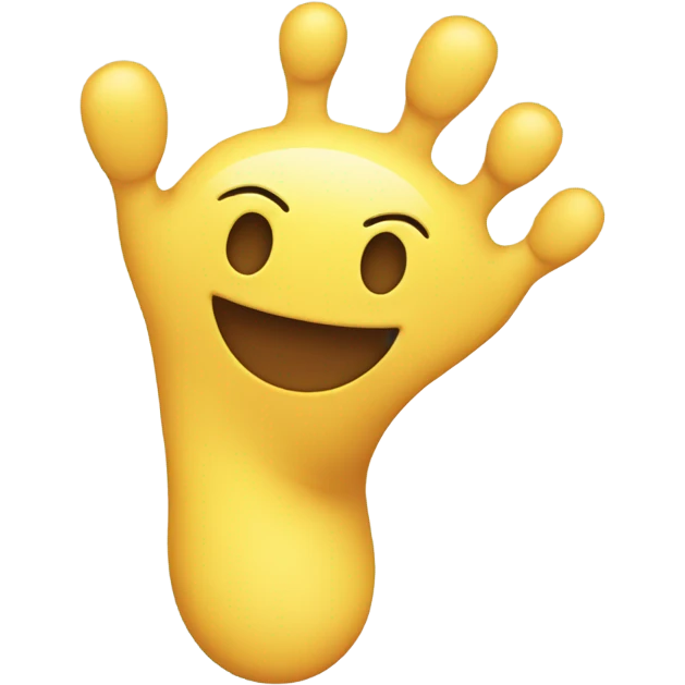Smiley face with feet behind  emoji