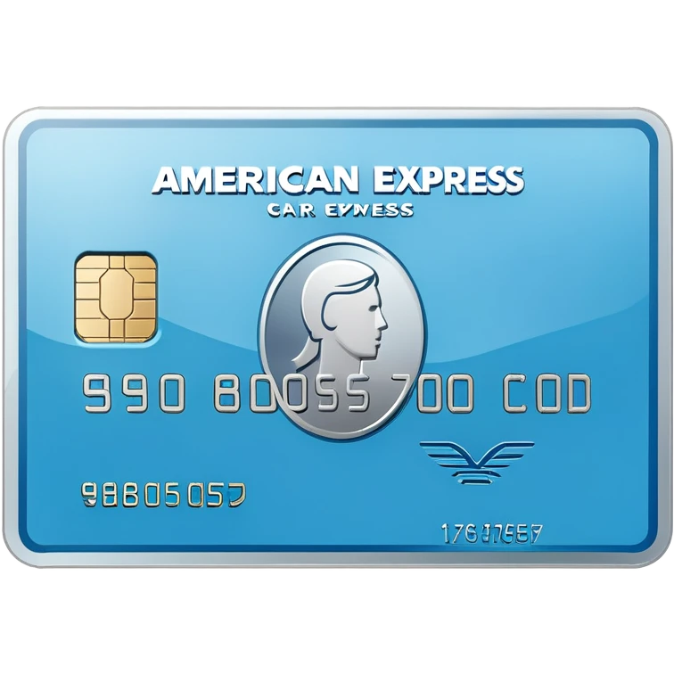 Light blue American Express card, aesthetic emoji