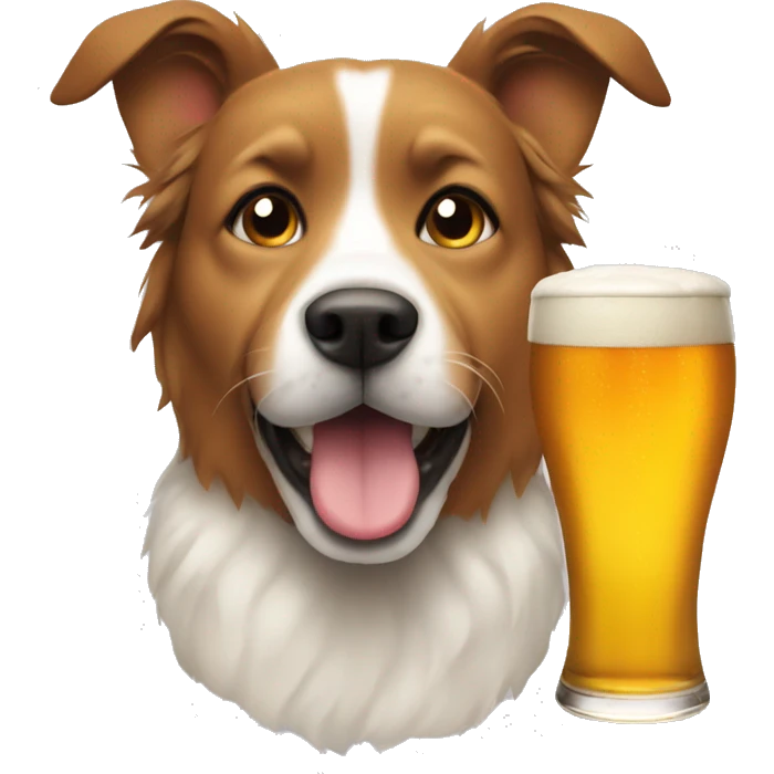 Dog and beer emoji