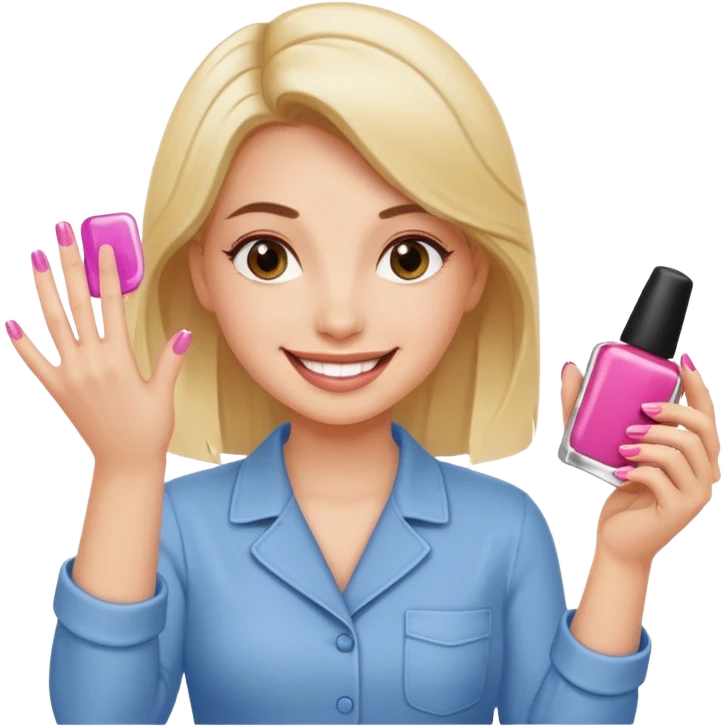 female nail master with buff and gel polish in hand  emoji