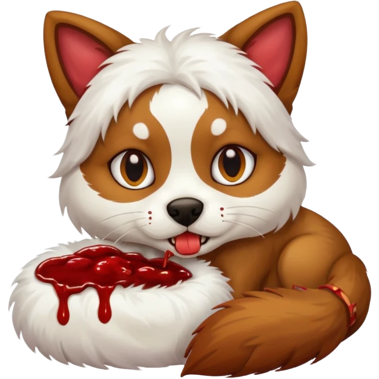 Dog eating cat emoji